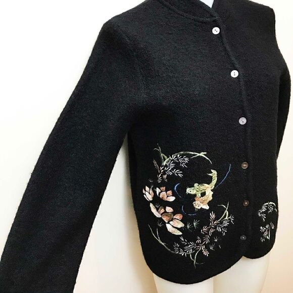 WOOL Vintage Sweater Jacket With Embroidery 🌻 - Picture 2 of 11